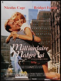 7y1004 IT COULD HAPPEN TO YOU French 1p 1994 great image of Nicolas Cage & sexy Bridget Fonda!