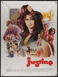 7y1013 JUSTINE French 1p 1969 different Boris Grinsson montage art of super sexy Anouk Aimee!