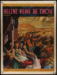 7y1066 LION OF THEBES French 1p 1965 Mark Forest, Yvonne Furneaux as Helen of Troy, Jean Mascii art!