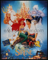 7y1069 LITTLE MERMAID French 1p 1990 great image of Ariel & cast, Disney underwater cartoon!
