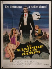 7y1075 LOVE AT FIRST BITE French 1p 1979 Tealdi art of wacky vampire George Hamilton as Dracula!