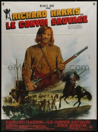 7y1086 MAN IN THE WILDERNESS French 1p 1971 different art of Richard Harris w/ rifle by Jean Mascii!
