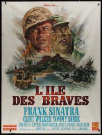 7y1125 NONE BUT THE BRAVE French 1p 1965 Frank Sinatra, Tatsuya Mihashi, different art by Mascii!