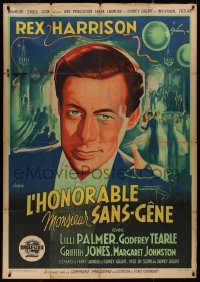 7y1127 NOTORIOUS GENTLEMAN French 1p 1947 great different Grinsson art of Rex Harrison, ultra rare!