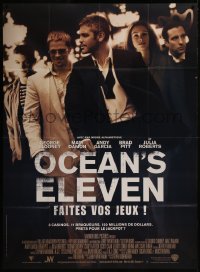 7y1130 OCEAN'S 11 French 1p 2001 Steven Soderbergh, George Clooney, Matt Damon, Brad Pitt