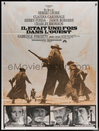 7y1136 ONCE UPON A TIME IN THE WEST French 1p R1970s Leone, Cardinale, Fonda, Bronson & Robards!