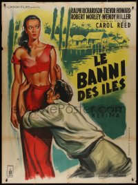 7y1141 OUTCAST OF THE ISLANDS French 1p 1952 Allard art of exotic sexy Kerima, directed by Carol Reed