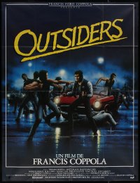 7y1144 OUTSIDERS French 1p 1982 Coppola, completely different art of gangs fighting by Trebern!