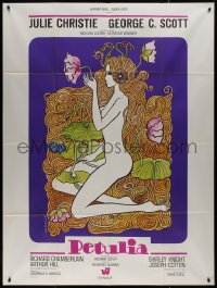 7y1152 PETULIA French 1p 1968 different Jean Fourastie art of naked Julie Christie with flowers!