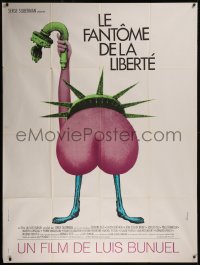 7y1153 PHANTOM OF LIBERTE French 1p 1984 Luis Bunuel, outrageous erotic Statue of Liberty art!