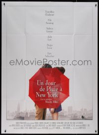 7y1173 RAINY DAY IN NEW YORK French 1p 2019 Timothee Chalamet, Elle Fanning, great romantic image!