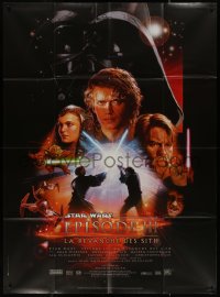 7y1182 REVENGE OF THE SITH French 1p 2005 Star Wars Episode III, cool montage art by Drew Struzan!