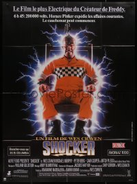7y1211 SHOCKER French 1p 1990 Wes Craven, wild image of electrocuted murderer Mitch Pileggi!