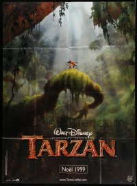 7y1240 TARZAN teaser French 1p 1999 cool Walt Disney jungle cartoon, cool different far image!