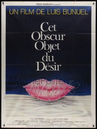 7y1250 THAT OBSCURE OBJECT OF DESIRE French 1p 1977 Luis Bunuel, cool sexy lips artwork by Ferracci!
