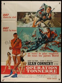 7y1257 THUNDERBALL French 1p 1965 McGinnis & McCarthy art of Sean Connery as James Bond 007!
