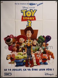 7y1269 TOY STORY 3 advance French 1p 2010 Disney & Pixar, great image of Woody, Buzz & cast!