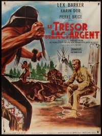 7y1271 TREASURE OF SILVER LAKE French style B 1p 1963 Barker as Old Shatterhand, Brice as Winnetou!