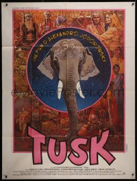 7y1276 TUSK French 1p 1980 Alejandro Jodorowsky, Giraud art of Indian elephant & girl, super rare!