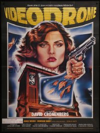 7y1291 VIDEODROME French 1p 1983 David Cronenberg, different art of Debbie Harry by Melki, sci-fi!