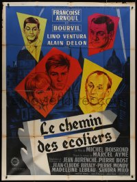7y1300 WAY OF YOUTH style A French 1p 1959 Guy Gerard Noel art of Francoise Arnoul & Bourvil, rare!