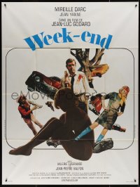 7y1303 WEEK END French 1p 1968 Jean-Luc Godard, great montage with sexy Mireille Darc!