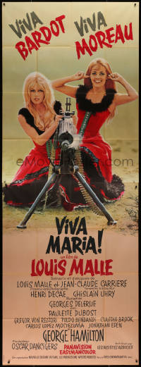 7y0721 VIVA MARIA French 46x123 1965 Louis Malle, sexiest Brigitte Bardot & Jeanne Moreau!