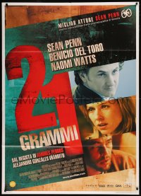 7y0498 21 GRAMS Italian 1p 2003 great montage of Sean Penn, Naomi Watts & Benicio Del Toro!
