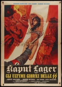 7y0500 ACHTUNG THE DESERT TIGERS Italian 1p 1977 wild artwork of Nazis whipping naked woman!