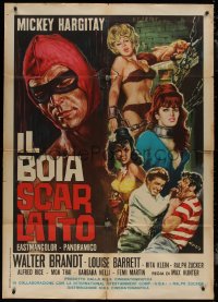 7y0518 BLOODY PIT OF HORROR Italian 1p 1967 De Amicis art of Crimson Executioner Mickey Hargitay!