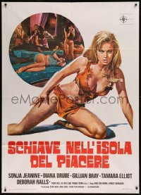 7y0520 BOD SQUAD Italian 1p 1975 different art of sexy half-dressed Sonja Jeanine with inset photo!