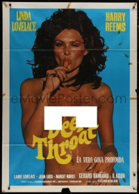 7y0545 DEEP THROAT Italian 1p R1980 different image of sexy naked Linda Lovelace