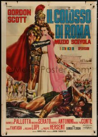 7y0582 HERO OF ROME Italian 1p 1964 Casaro art of Roman Gordon Scott & Pallotta on battlefield!