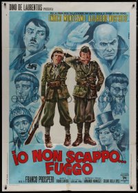 7y0587 IO NON SCAPPO FUGGO Italian 1p 1969 Casaro art of Enrico Montesano & cast in WWII comedy!