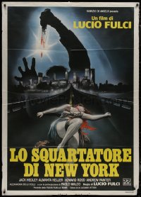 7y0620 NEW YORK RIPPER Italian 1p 1982 Lucio Fulci, cool horror art of killer & dead female victim!
