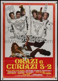 7y0626 ORAZI E CURIAZI 3-2 Italian 1p 1977 wacky sword & sandal comedy art of the entire cast!