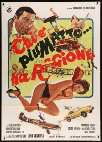 7y0643 RIGHT OF THE MADDEST Italian 1p 1974 great montage with sexy half-naked women, cars & planes!