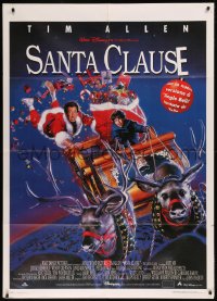 7y0646 SANTA CLAUSE Italian 1p 1995 Disney, great art of Tim Allen on sleigh, Christmas comedy!