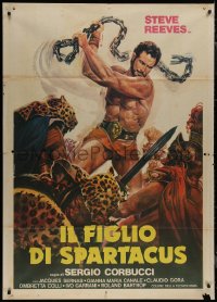 7y0656 SLAVE Italian 1p R1970s different Casaro art of Steve Reeves as The Son of Spartacus!