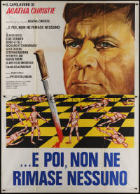 7y0345 AND THEN THERE WERE NONE Italian 2p 1974 Spagnoli art of Oliver Reed over chessboard war!