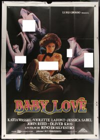 7y0347 BABY LOVE Italian 2p 1979 art of sexy censored nude Violette Lafont by Enzo Sciotti!