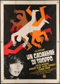7y0349 BLOODY MURDER Italian 2p 1975 La Main A Couper, Lea Massari, cool crime art, rare!