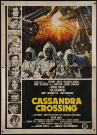 7y0358 CASSANDRA CROSSING Italian 2p 1977 Sophia Loren, Richard Harris, cool quarantined train art!