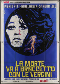 7y0365 COUNTESS DRACULA Italian 2p 1972 Hammer, different art of vampire Ingrid Pitt by Tino Avelli!