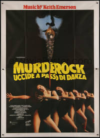 7y0369 DEMON IS LOOSE Italian 2p 1988 Lucio Fulci, creepy image of murderer looming over sexy girls!