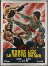 7y0375 DRAGON ON FIRE Italian 2p 1980 Piero Ermanno Iaia art of Bruce Lee-like hero fighting!