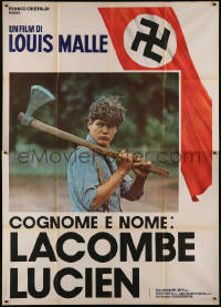 7y0428 LACOMBE LUCIEN Italian 2p 1974 directed by Louis Malle, French WWII Resistance, swastika art!