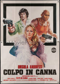 7y0432 LOADED GUNS Italian 2p 1974 Casaro art of sexy Ursula Andress, Woody Strode & Marc Porel!
