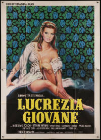 7y0436 LUCREZIA GIOVANE Italian 2p 1974 full art of sexy half-naked Simonetta Stefanelli, rare!