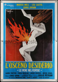 7y0446 OBSCENE DESIRE Italian 2p 1978 Giulio Petroni's La Profezia, wild Enrico De Seta art!